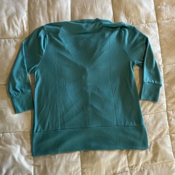 💚 Zenana Outfitters Button Up Sweater Blue 1x - Picture 3 of 6